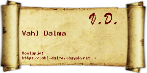 Vahl Dalma névjegykártya